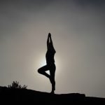 yoga pose, silhouette, person