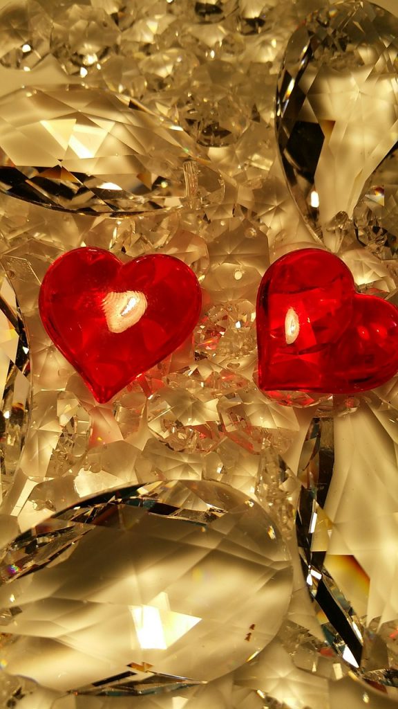 valentine's day, love, crystal glass